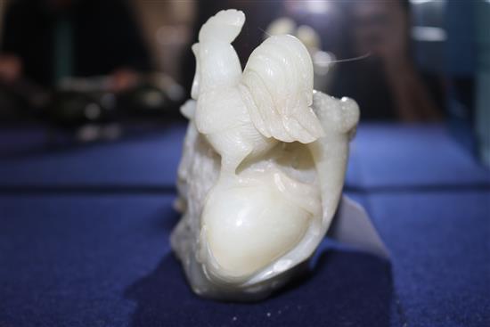 A Chinese celadon jade censer, 5.5in. (14cm)